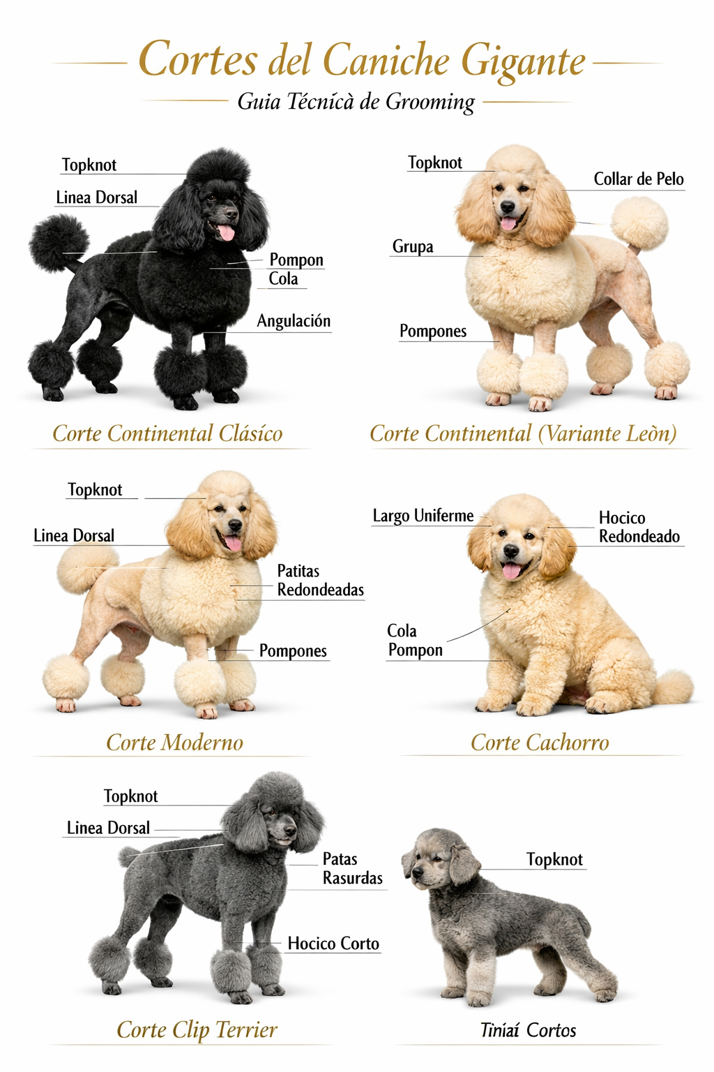 Caniche Gigante con corte profesional de exposición FCI