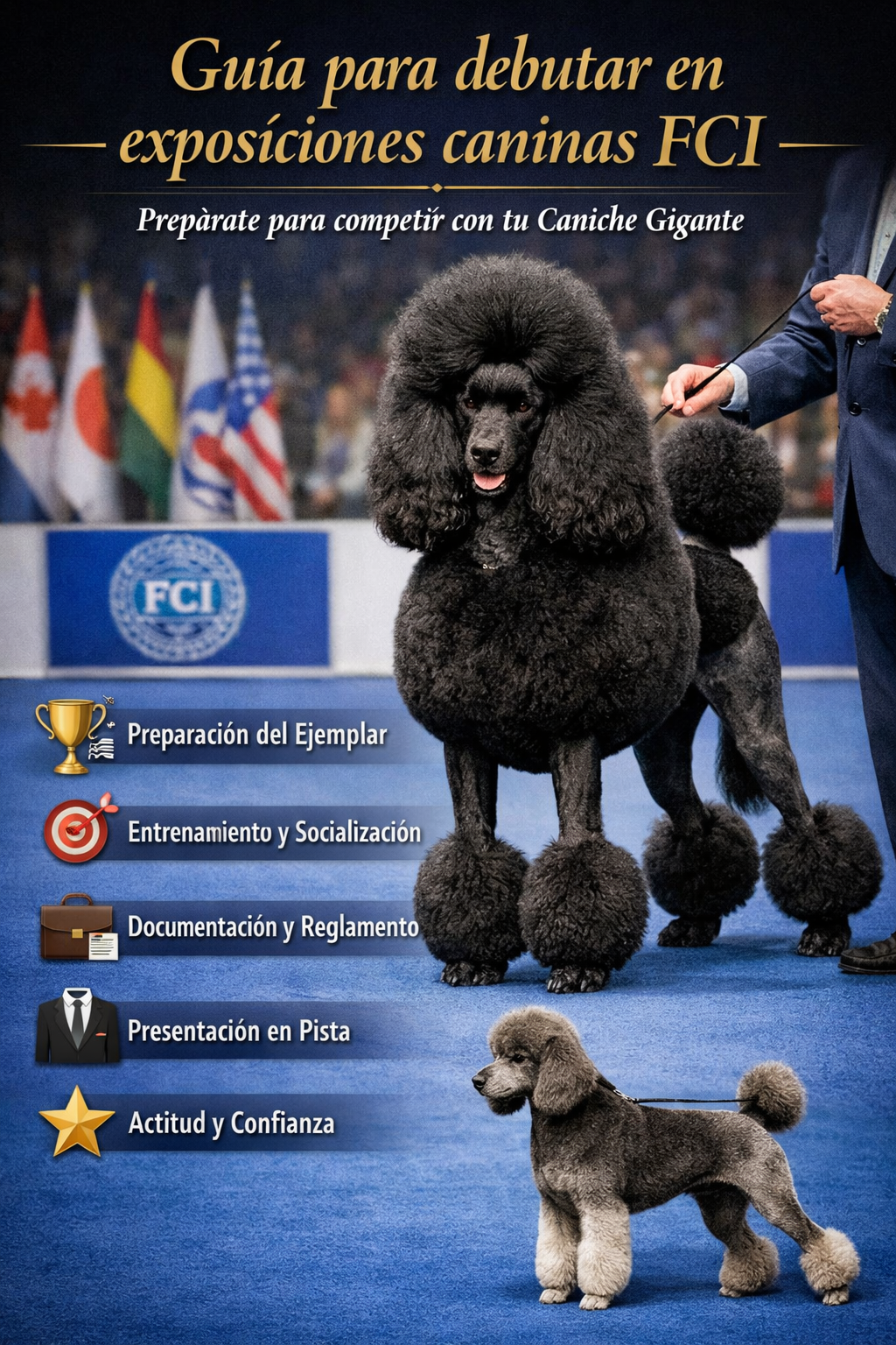 Caniche Gigante campeón en exposición canina FCI
