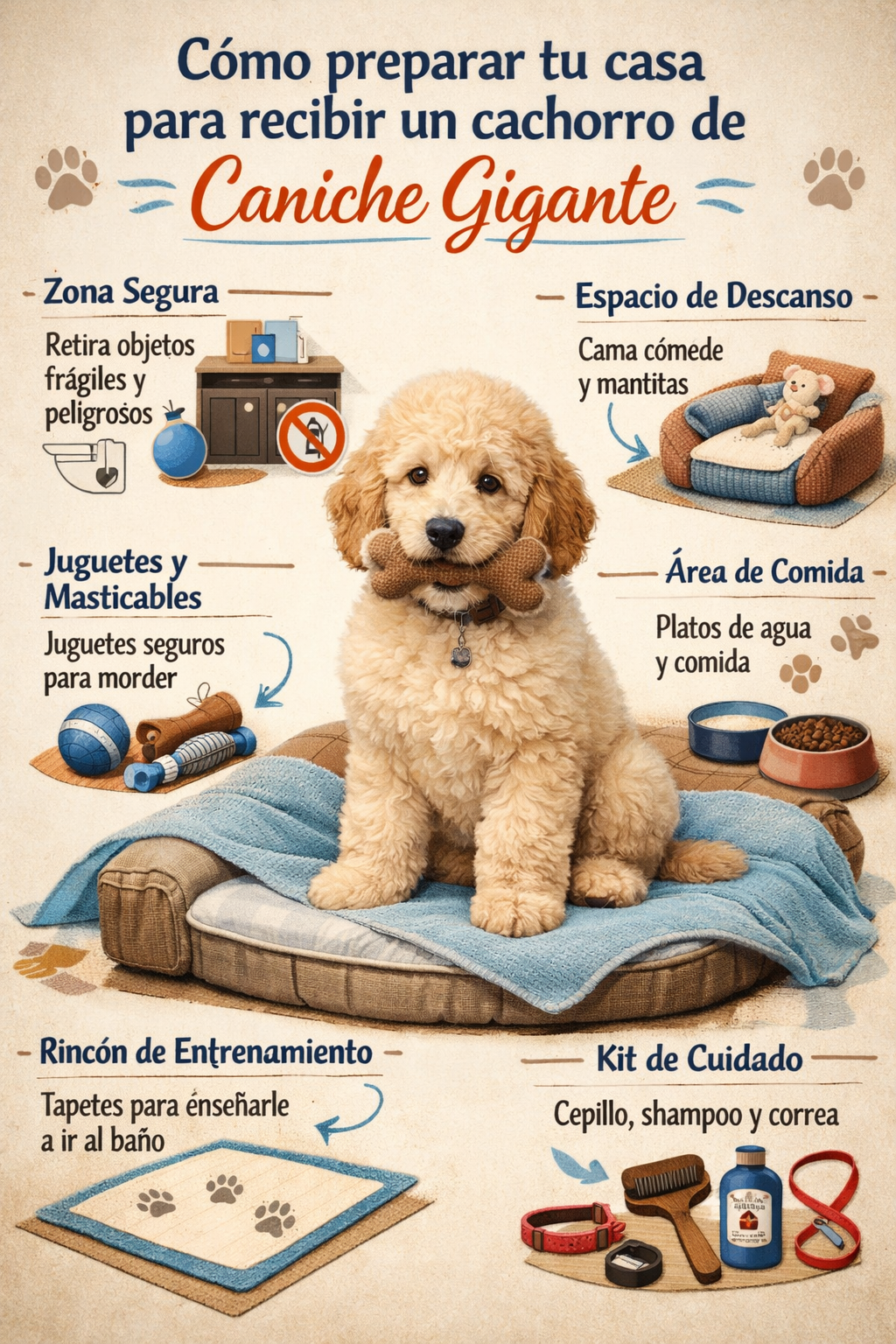 Cómo preparar tu casa para recibir un cachorro de Caniche Gigante
